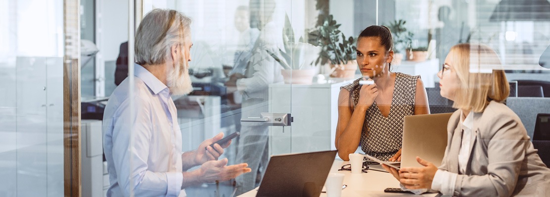 Business People Sitting at table discussing