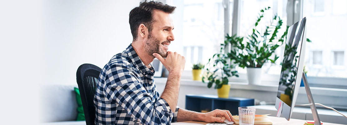 Man working on desktop