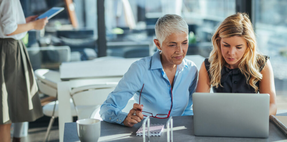 Two businesswoman having a meeting in the office