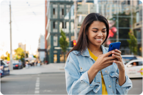 Girl looking at mobile